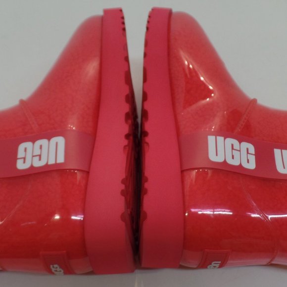 UGG Plush Women's Classic Clear Mini Fashion Boot Lava Flow Sz 9 Brand New - Picture 11 of 15